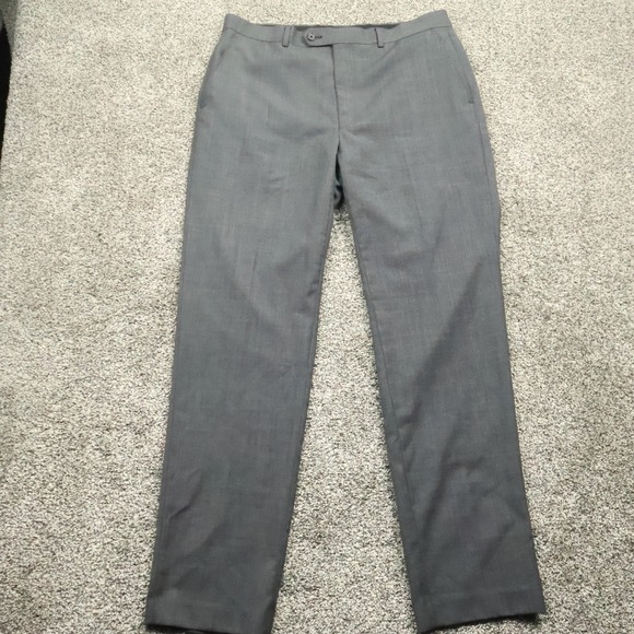 Lauren Ralph Lauren Dress Pants Men's 34x31 Gray Wool Blend Stretch - Picture 1 of 9